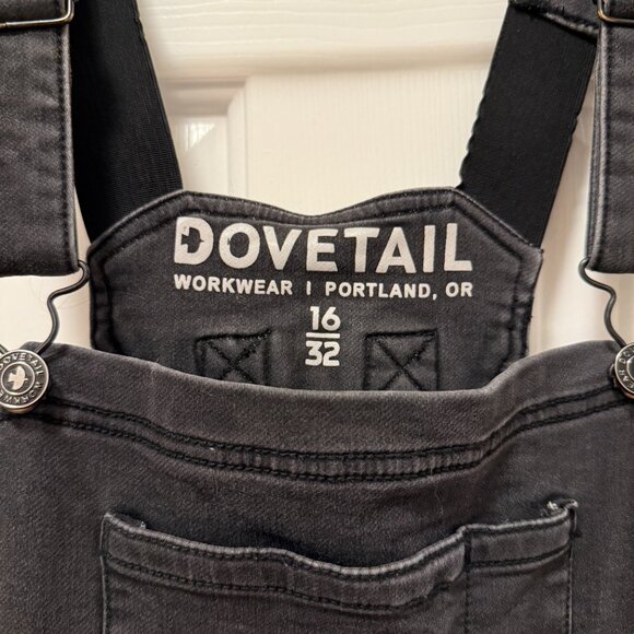 Dovetail Workwear Freshley Overalls Black Thermal Denim Size 16 - Picture 2 of 4